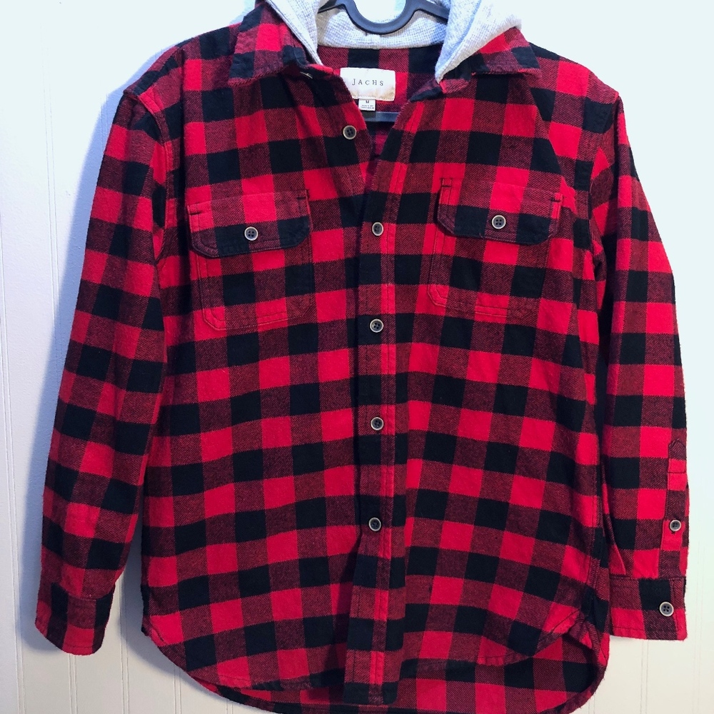 Long Sleeved Flannel Hoodie